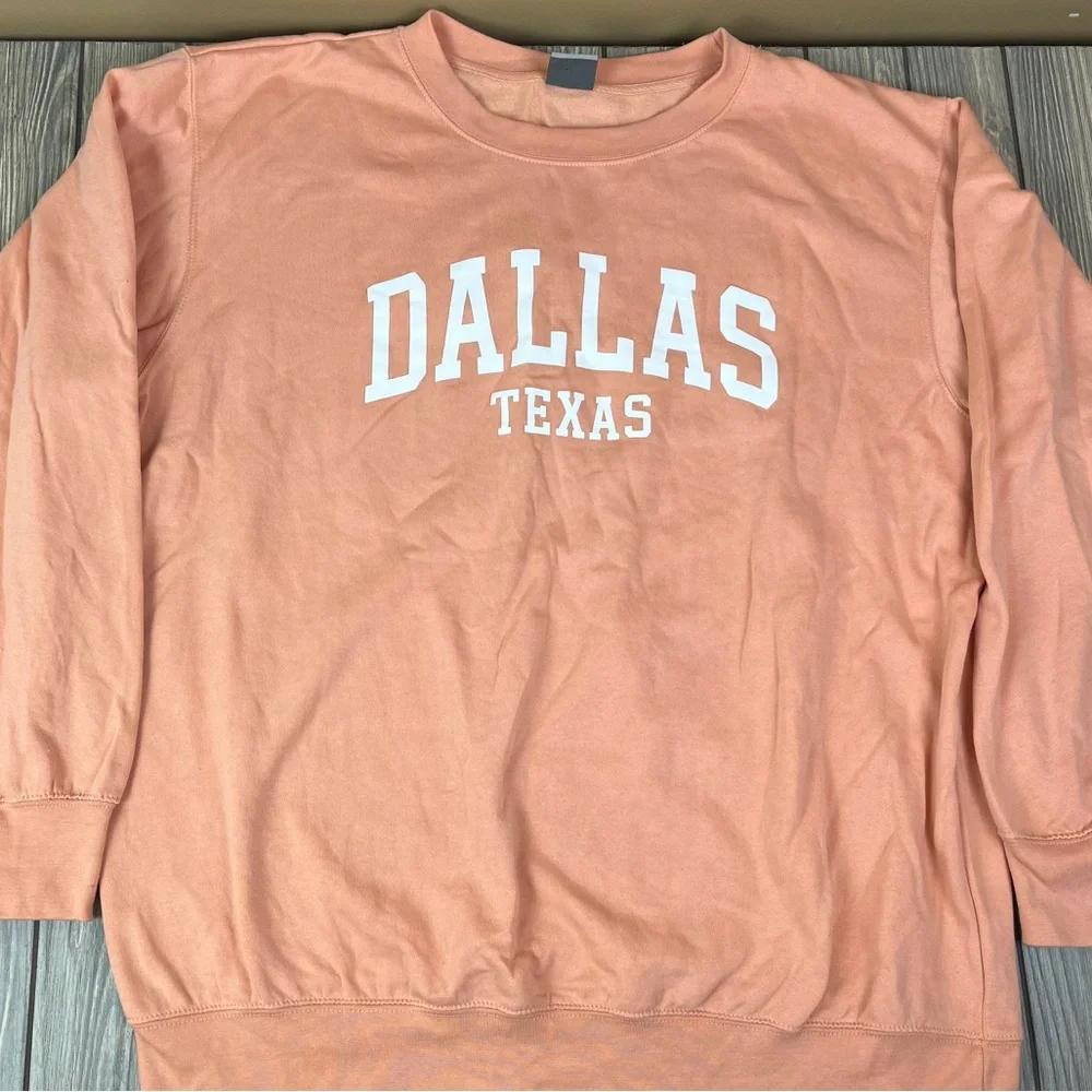 Oversized Dallas Texas Graphic Crewneck Sweatshirt Pullover 2XL MV Sport - Picture 5 of 14